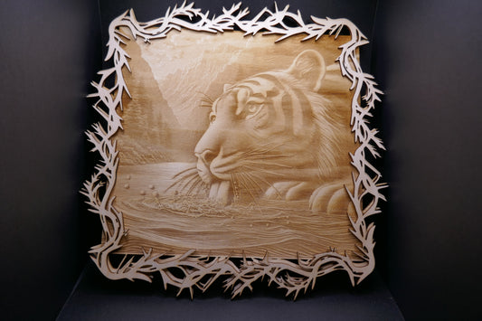 "Grace and Strength in Every Detail – The Tiger’s Reflection"